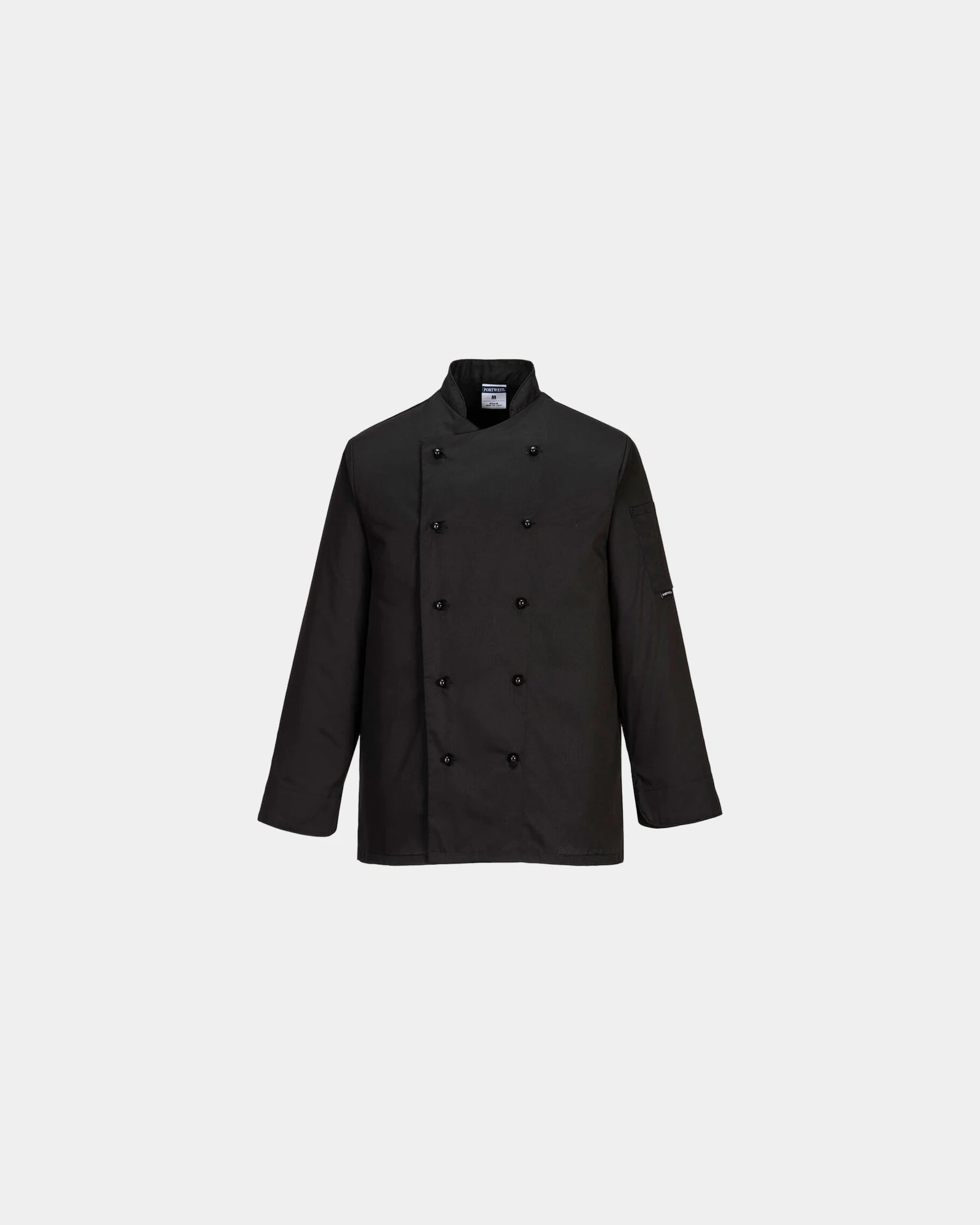 Veste de cuisine polycoton Somerset à personnaliser - Noir-Bleu Ciel